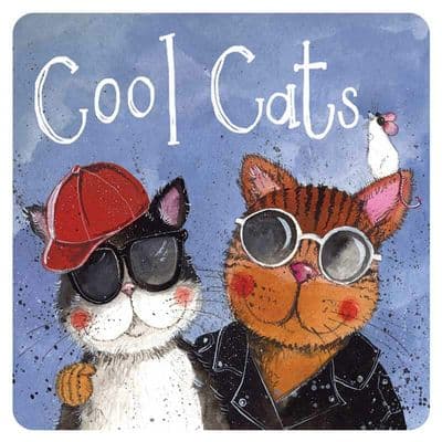 Cool Cats Corked Backed Coaster by Alex Clark