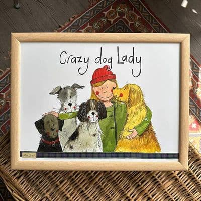 Crazy Dog Lady Lap Tray by Alex Clark