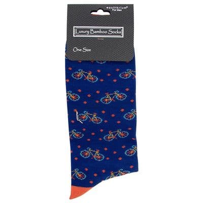 Cycle Blue Bamboo Men’s Socks One Size UK Comfort Sports Gift
