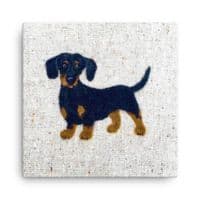 Dachshund Mini Wooden Canvas by Sharon Salt