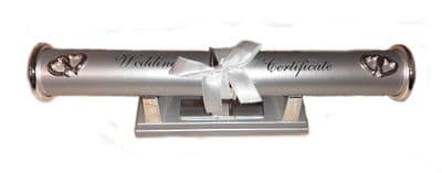 Deluxe Silver Plated Wedding Certificate Holder