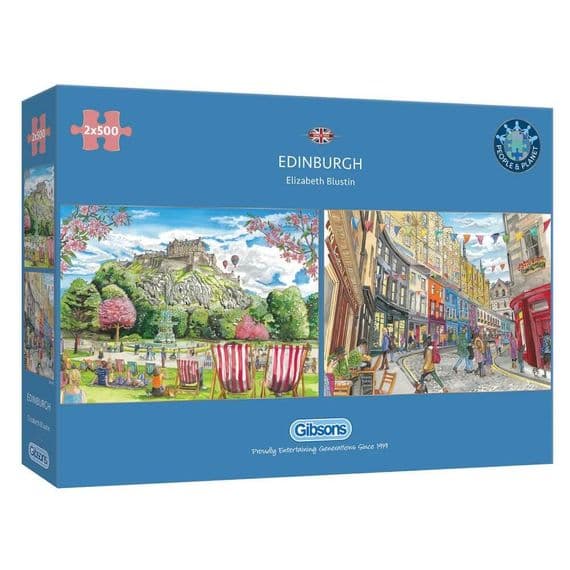 Edinburgh Jigsaw 2x500 Piece – Victoria Street & Princes Street Gardens | Gibsons