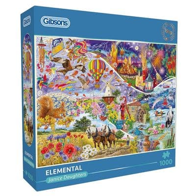 Elemental 1000 Piece Jigsaw Puzzle by Janice Daughters – Eco-Friendly Art Puzzle by Gibsons