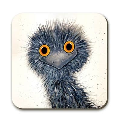 Emu, I’m Watching You Coaster by Emma Haines