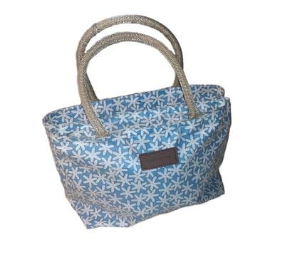Equilibrium Daisies Pale Blue Wipeable Bag – Floral Everyday Shopping & Tote Bag