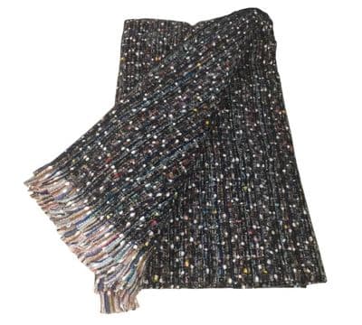Equilibrium Luxury Soft Knitted Black Flecked Scarf – Gift-Ready Christmas Scarf