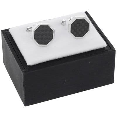 Equilibrium Octagonal Textured Effect Cufflinks Gift Boxed for Men