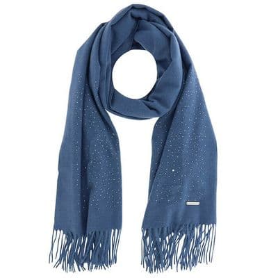 Equilibrium Soft Feel Blue Sparkle Scarf 175 x 64cm – Luxury Gift Boxed Winter Scarf