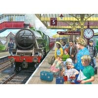 Express to Blackpool 1000-Piece Gibsons Jigsaw Puzzle – Steam Train Seaside Holiday Puzzle by Stephen Warnes