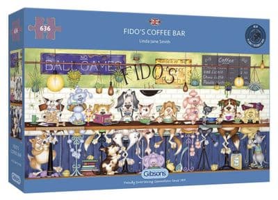 Fido’s Coffee Bar by Linda Jane Smith 636 Piece Gibsons Jigsaw