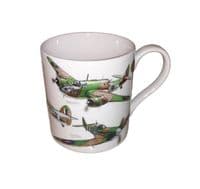 Fine China Mug War Planes featuring Lancaster, Wellington, Hurricane, Beaufort & Spitfire