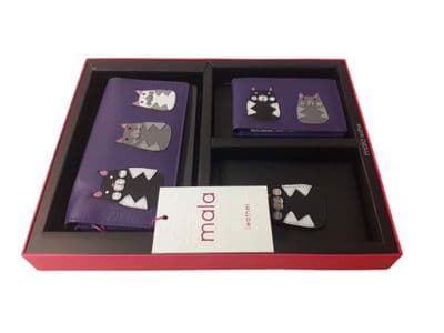 Flap Over Purse, Cat Keyring & ID Holder, Cats Gift Set