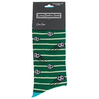 Football Green Bamboo Men’s One Size Socks