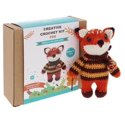 Fox Crochet Craft Kit for Beginners | DIY Animal Crochet Set Ages 12+ Complete Kit