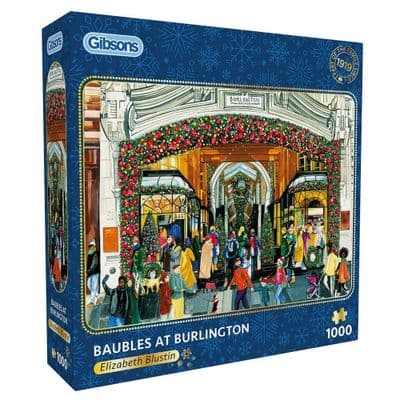 Gibsons 1000-Piece Jigsaw Puzzle – Baubles at Burlington Arcade Christmas Scene