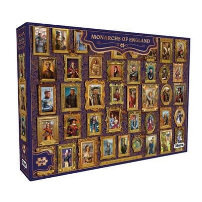 Gibsons 1000 Piece Jigsaw Puzzle – Monarchs of England by Artist Mat Edwards