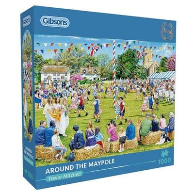 Gibsons Around the Maypole 1000 Piece Jigsaw Puzzle – Trevor Mitchell Traditional Village Scene