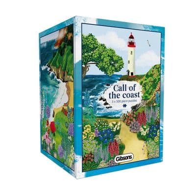 Gibsons Call of the Coast 3x 500-Piece Puzzles by Abby Jacobs – Coastal Art