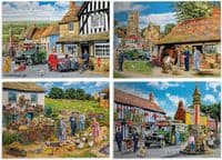 Gibsons Daily Deliveries 4×500 Jigsaw Puzzle Set – Village Scenes UK