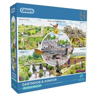 Gibsons Dartmoor & Exmoor 1000-Piece Jigsaw Puzzle by Richard Macneil – Scenic National Parks