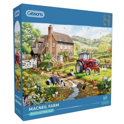 Gibsons Macneil Farm 1000 Piece Puzzle by Richard Macneil – Countryside Scene for Adults
