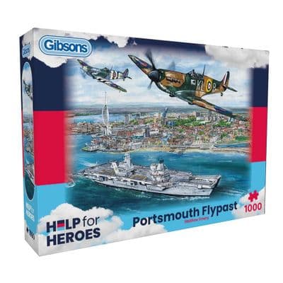 Gibsons Portsmouth Flypast 1000 Piece Jigsaw Puzzle – D-Day Spitfire Commemorative