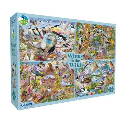 Gibsons RSPB Wings in the Wild 4x500 Piece UK Wildlife Jigsaw Puzzles