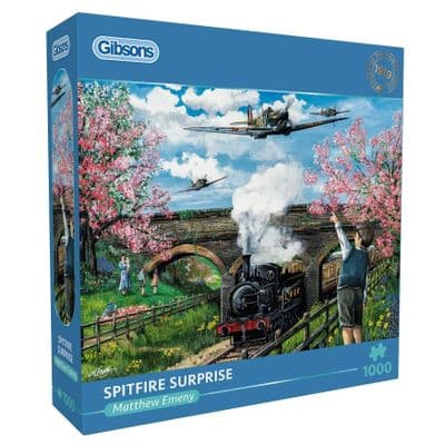 Gibsons Spitfire Surprise 1000-Piece Jigsaw Puzzle by Matthew Emeny | WWII Aviation Art