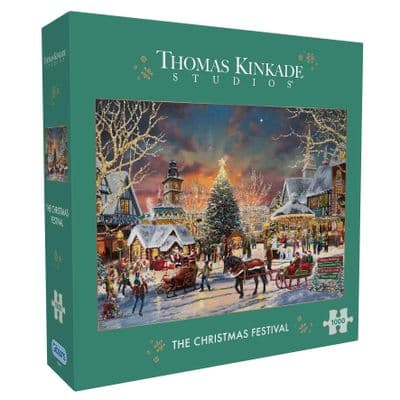 Gibsons Thomas Kinkade Christmas Festival 1000-Piece Puzzle – Festive Holiday Scene