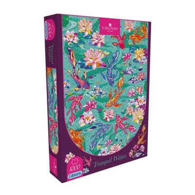 Gibsons Tranquil Waters 1000-Piece Jigsaw Puzzle – Koi Pond & Lilies for Adults & Teens