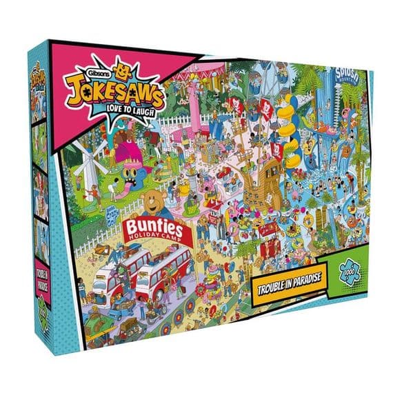 Gibsons Trouble in Paradise 1000 Piece Jigsaw Puzzle – Funny Family Puzzle
