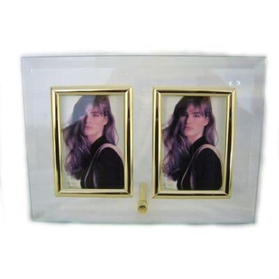 Glass Photo Frame 2 Slots. 5.4cm x 8.3cm