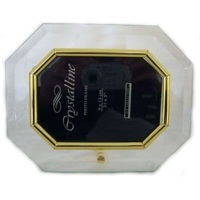 Glass Photo Frame Gold Coloured