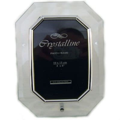Glass Silver Coloured Photo Frame. 10cm x 15cm