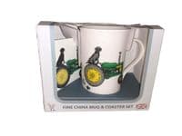 Green Tractor Fine China Mug & Coaster by Emma Lawrence