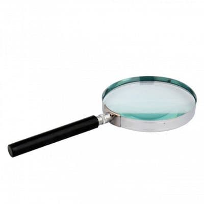 Handheld Nickel Plated Rim Magnifying Glass 2x