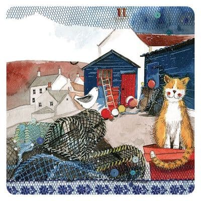 Harbour Cat Corked Backed Coaster