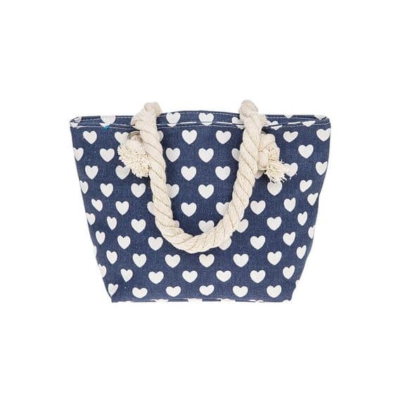 Hearts Small Handbag in Blue