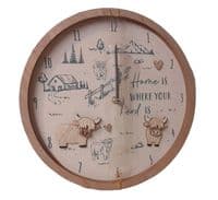 Highland Cow Wooden Wall Clock