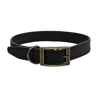 HugglePets Legacy Collection Leather Collar Black Size X Small 25-30cm