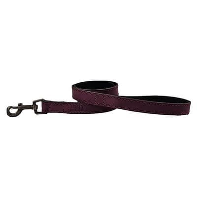 HugglePets Legacy Merlot Leather Dog Lead 100cm x 1.9cm | UK Handmade Lead