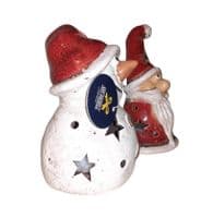 Illuminated Jolly Xmas Snowman & Santa