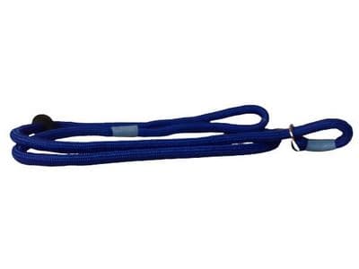 K J K Ropeworks Blue 8mm Diameter Braid Slip Lead - With Rubber Stop Nickel Plated Fitting