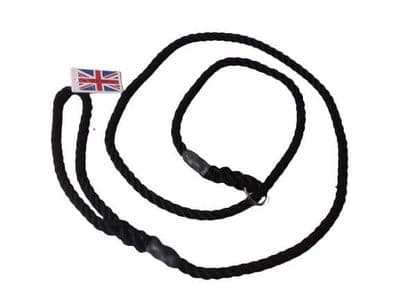 K J K Ropeworks matt Black 8mm Diameter Rope Slip Lead - Nickel Plated Fitting