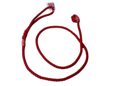 K J K Ropeworks Matt Red 8mm Diameter Rope Slip Lead - Nickel Plated Fitting