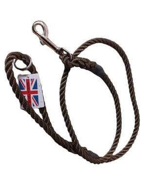 K J K Ropeworks Olive 8mm Diameter, 1,2m Recycled Rope Clip Lead - Nickel Plated Fittings
