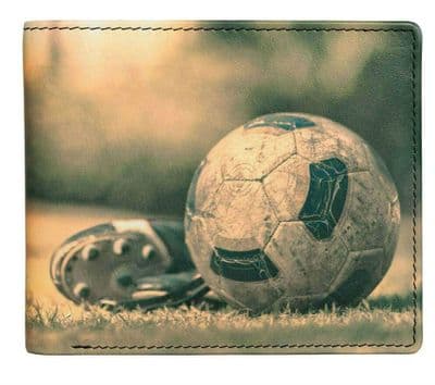 Kalmin Leather Printed Billfold Football Wallet with RFID protection