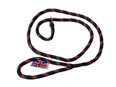 KJK Ropeworks Black/Red 8mm x 1.5m Diam. Braid Slip Lead - With Nickel Plated Fitting