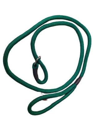 KJK Ropeworks Green 8mm x 1.5m Diam. Braid Slip Lead - With Nickel Plated Fitting