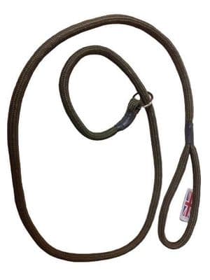 KJK Ropeworks Olive 8mm x 1.5m Diam. Braid Slip Lead - With Nickel Plated Fitting